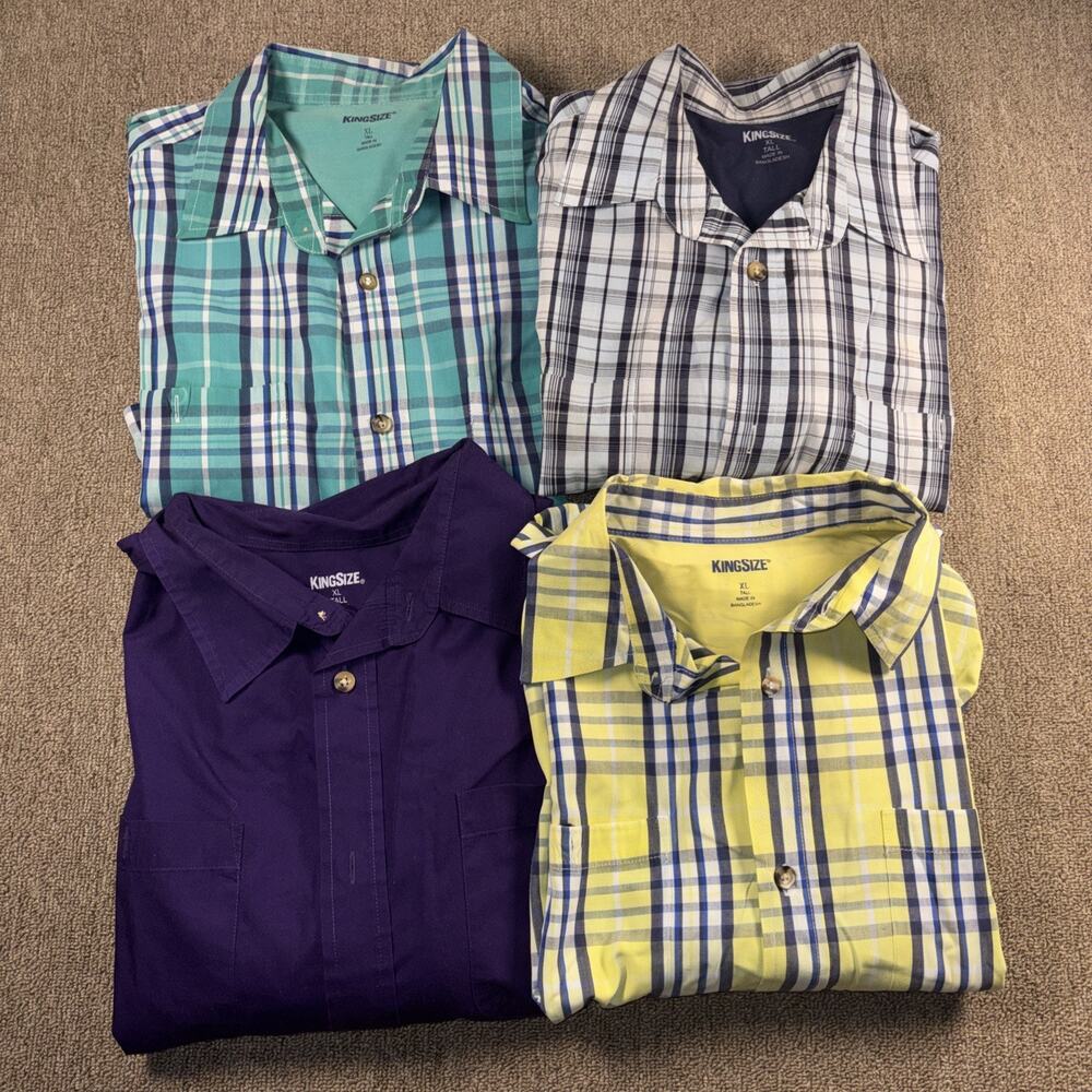 Men’s King Size Shirt Sleeve Shirt Lot XLT 4 Shirts